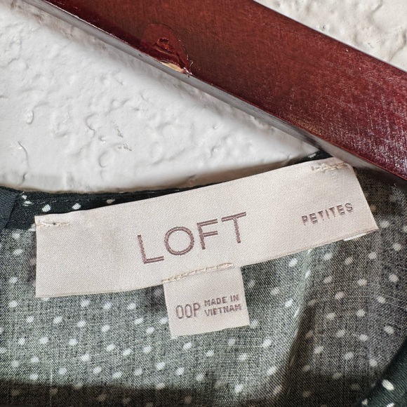 Loft Black Polka Dot Mini Wrap Dress Size 00P - Picture 2 of 8